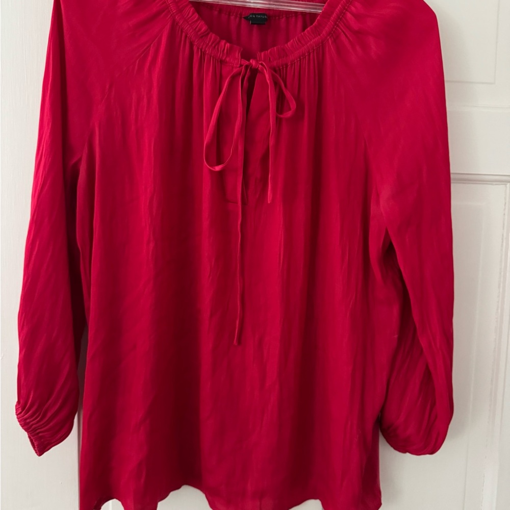 Ann Taylor Vibrant Red Blouse